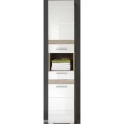 Säulenschrank Set-Eins | 37 x 31 x 182 cm | San Remo Oak Light