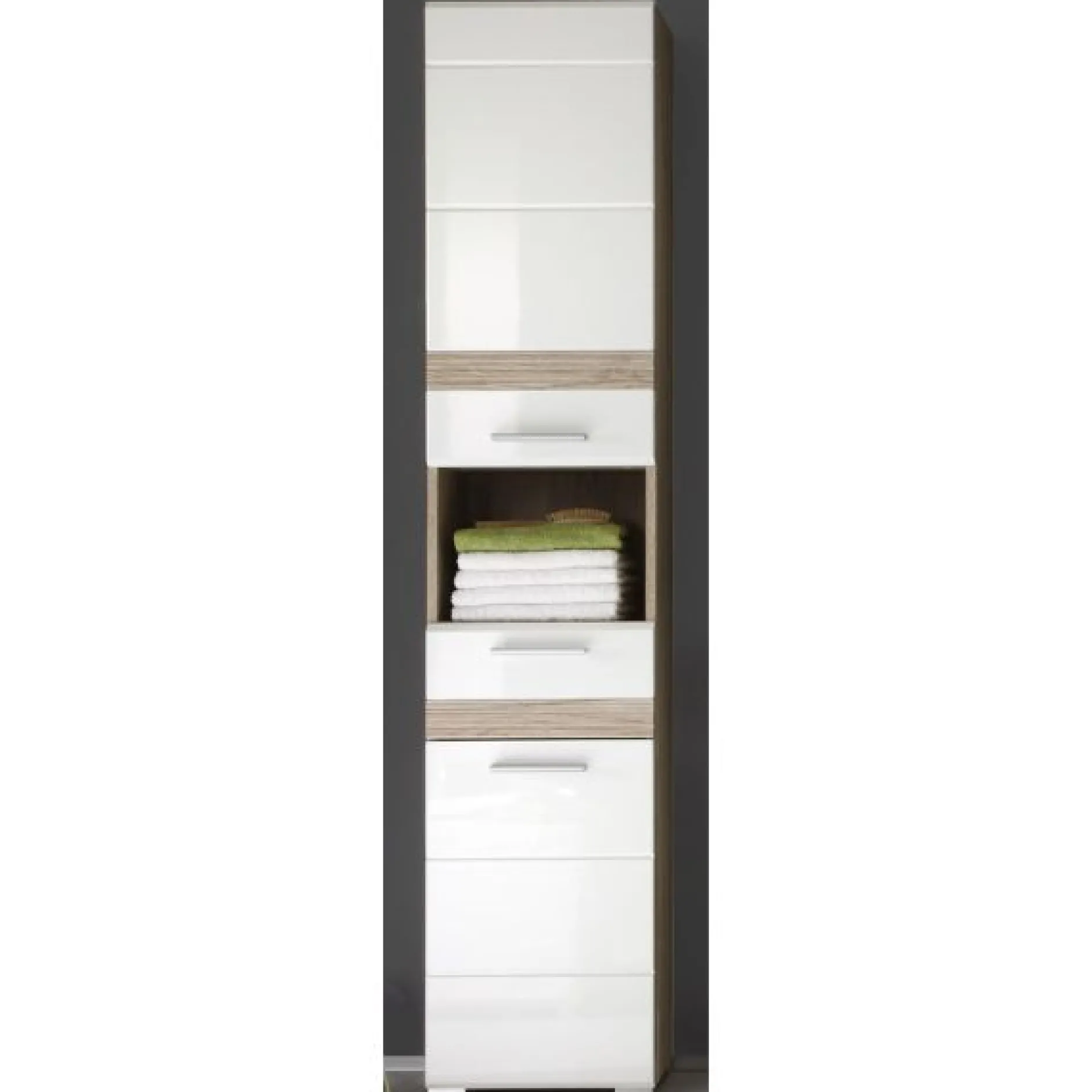 Säulenschrank Set-Eins | 37 x 31 x 182 cm | San Remo Oak Light