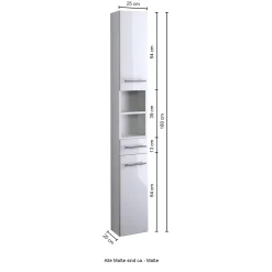 Säulenschrank Small 25cm 1 Schublade und 2 Türen - hochglänzend lila