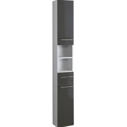 Säulenschrank Small 25cm 1 Schublade und 2 Türen - hochglanz-grau
