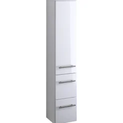 Säulenschrank Small 25cm 1 Tür und 2 Schubladen - hochglänzend weiß