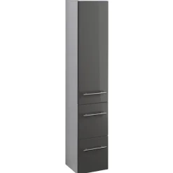 Säulenschrank Small 25cm 1 Tür und 2 Schubladen - hochglanz-grau