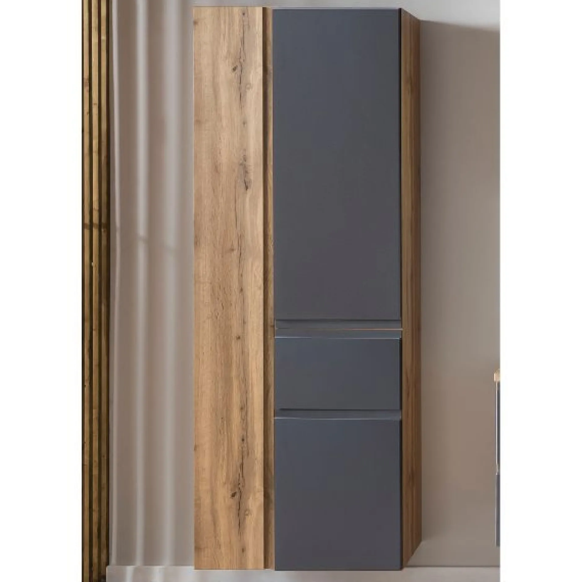 Säulenschrank Varese | 65 x 35 x 180 cm | Grau