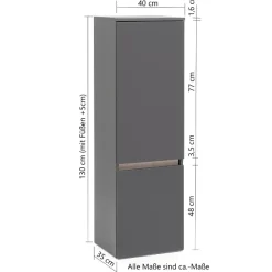 Säulenschrank Vikas 2 Türen - Eiche