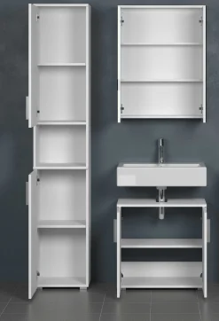 Säulenschrank Wons | 37 x 31 x 192 cm | weiß