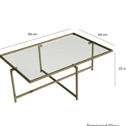 Sun Couchtisch | GEHÄRTETES GLAS | Gold