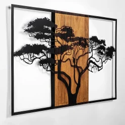 Tanelorn Dekoratives Wandaccessoire aus Holz | Holz & Metall | 90 x 58 cm