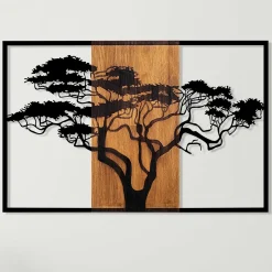 Tanelorn Dekoratives Wandaccessoire aus Holz | Holz & Metall | 90 x 58 cm