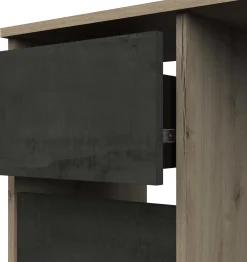 Tania Schreibtisch - 113x42x73cm - mit 3 Schubladen - Eiche Dekor/schwarz