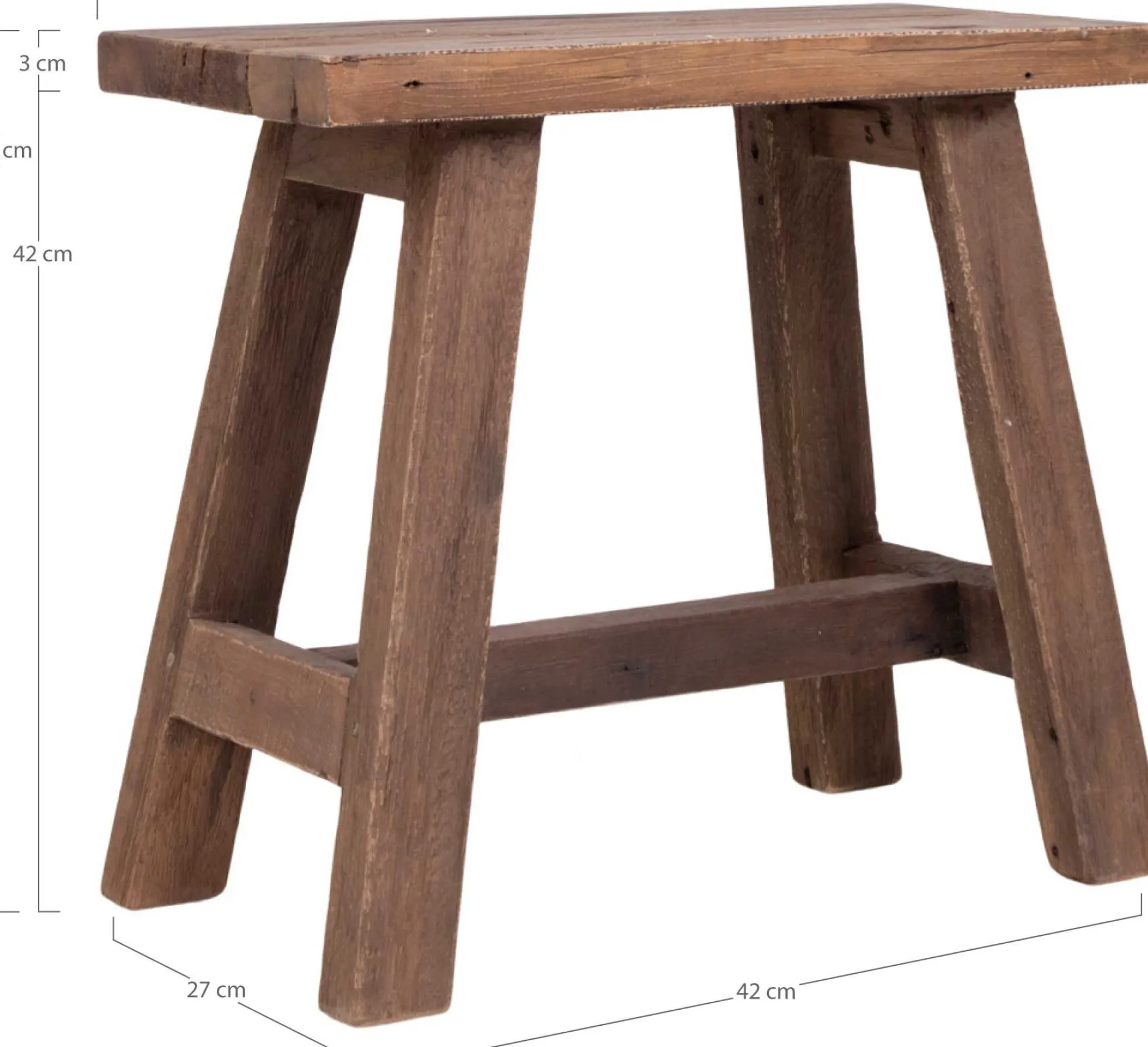 Teakholz Barcelona Bank - Naturbelassen - 50x25x45 cm
