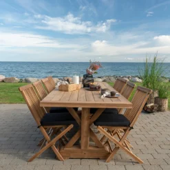 Teak Volos Esstisch - Natur, 100x240x75 cm