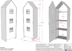 3-teiliger Kleiderschrank Casami Bruges - 173x37x172 cm - Gelb/Weiß