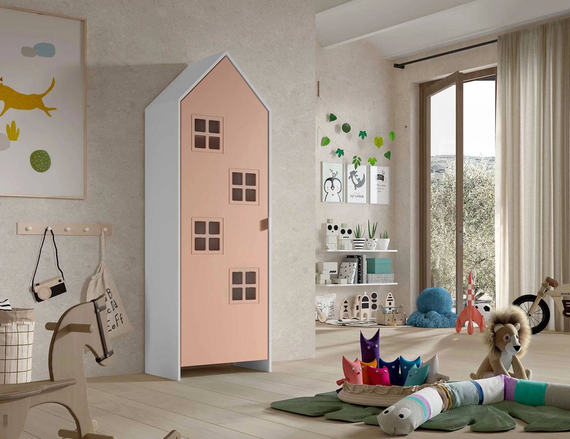 2-teiliger Kleiderschrank Casami Bruges - 115x37x172 cm - Blau/Rosa