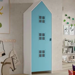 2-teiliger Kleiderschrank Casami Brügge - 115x37x172 cm - Weiß/Blau