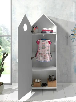 2-teiliger Kleiderschrank Casami - 115x37x172 cm - Weiß/Rosa
