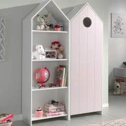 2-teiliger Kleiderschrank Casami - 115x37x172 cm - Weiß/Rosa