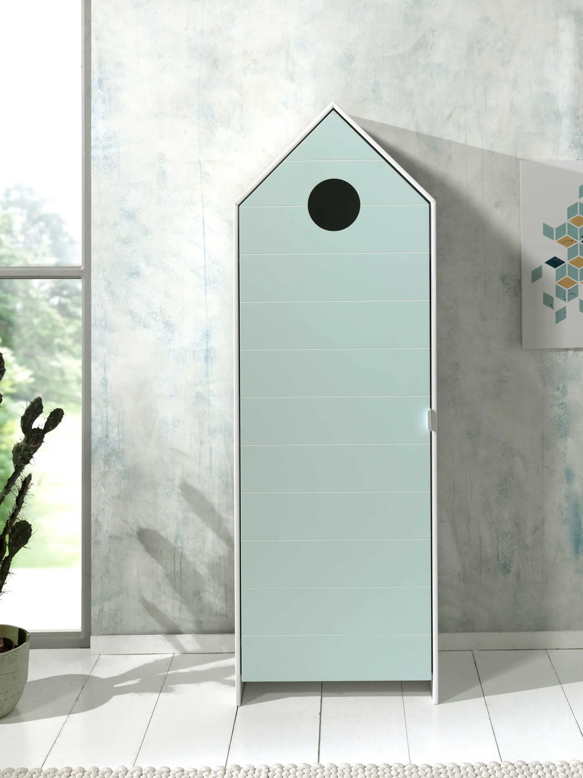 2-teiliger Kleiderschrank Casami - 115x37x172 cm - Weiß/Mintgrün