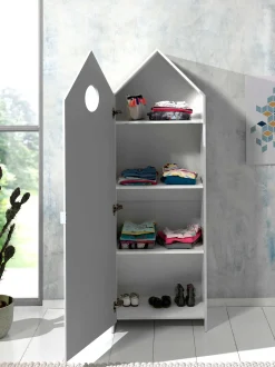 2-teiliger Kleiderschrank Casami - 115x37x172 cm - Weiß/Mintgrün