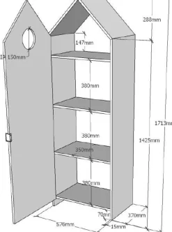 2-teiliger Kleiderschrank Casami - 115x37x172 cm - Weiß/Mintgrün