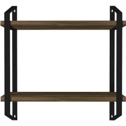 Tera Home 18mm Wandregal | Metallrahmen | Walnuss Schwarz