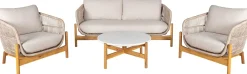 Terracina Lounge-Set - mit Kissen - Akazienholz/Beige