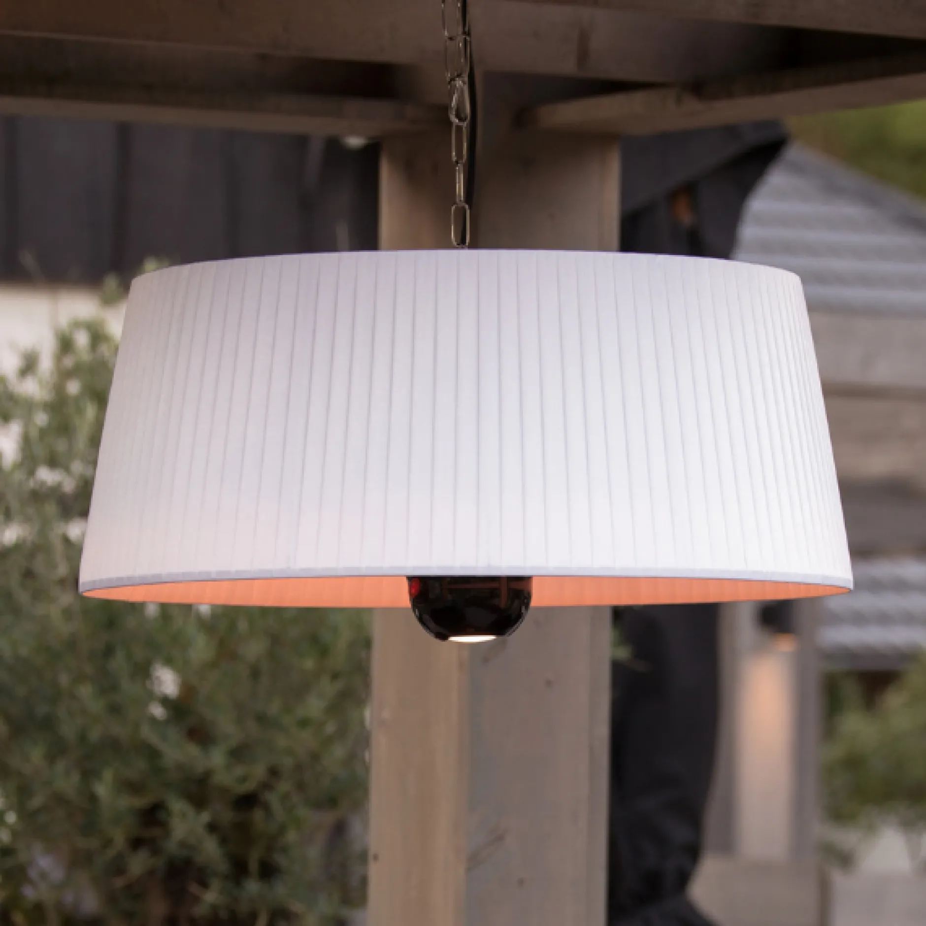 Terrassenheizung mit Beleuchtung Alix 74cm hängend - weiß