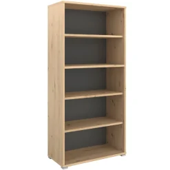 The OfficeBüro-Set : Schreibtisch 120cm, Aktenschrank, Bücherregal - Eiche Dekor