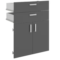 The OfficeBüro-Set : Schreibtisch 120cm, Aktenschrank, Bücherregal - Eiche Dekor