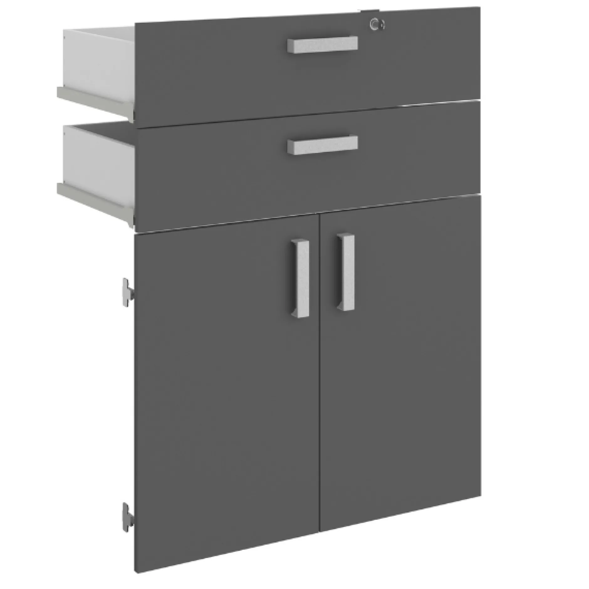 The OfficeBüro-Set : Schreibtisch 120cm, Aktenschrank, Bücherregal - Eiche Dekor