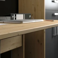 The OfficeBüro-Set : Schreibtisch 120cm, Aktenschrank, Bücherregal - Eiche Dekor