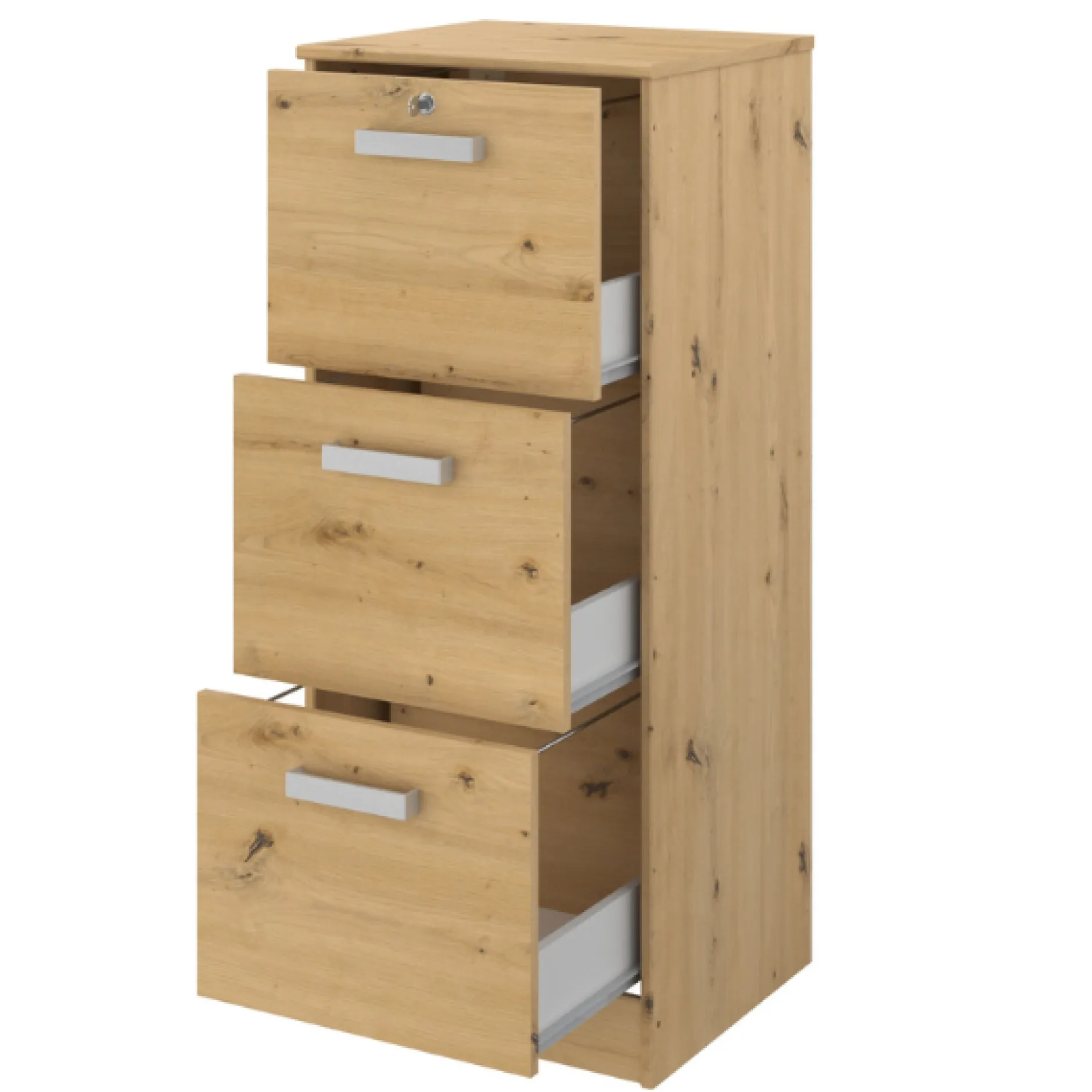The OfficeBüro-Set : Schreibtisch 150cm, Aktenschrank, Bücherregal - Eiche Dekor