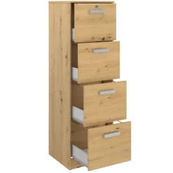 The OfficeBüro-Set : Schreibtisch 150cm, Aktenschrank, Bücherregal - Eiche Dekor