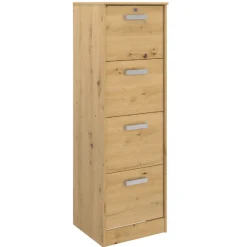 The OfficeBüro-Set : Schreibtisch 150cm, Schubladenschrank, Bücherregale, Aktenschränke - Eiche Dekor