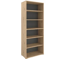 The OfficeBüro-Set : Schreibtisch 180cm, Schubladenschrank, Bücherregale, Aktenschränke - Eiche Dekor