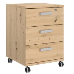 The OfficeBüro-Set : Schreibtisch 180cm, Schubladenschrank, Bücherregale, Aktenschränke - Eiche Dekor