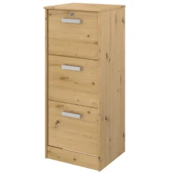 The OfficeBüro-Set : Schreibtisch 180cm, Schubladenschrank, Bücherregale, Aktenschränke - Eiche Dekor