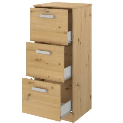 The OfficeBüro-Set : Schreibtisch 180cm, Schubladenschrank, Bücherregale, Aktenschränke - Eiche Dekor