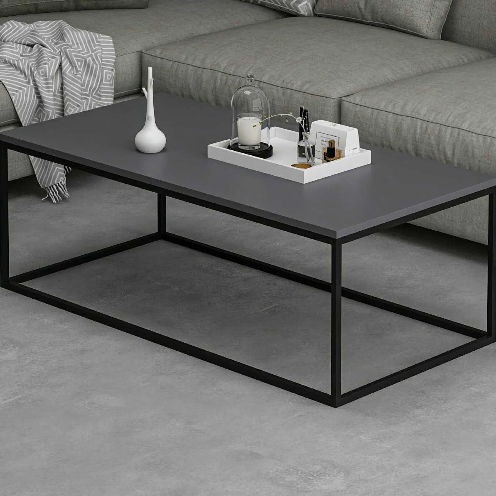 Tiger Couchtisch | 100 % MELAMIN | Anthrazit