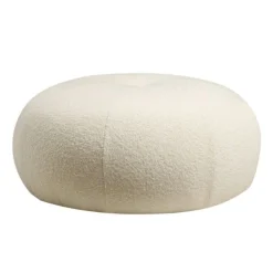 Tina Pouf | Polyestergewebe | Bouclet Weiß