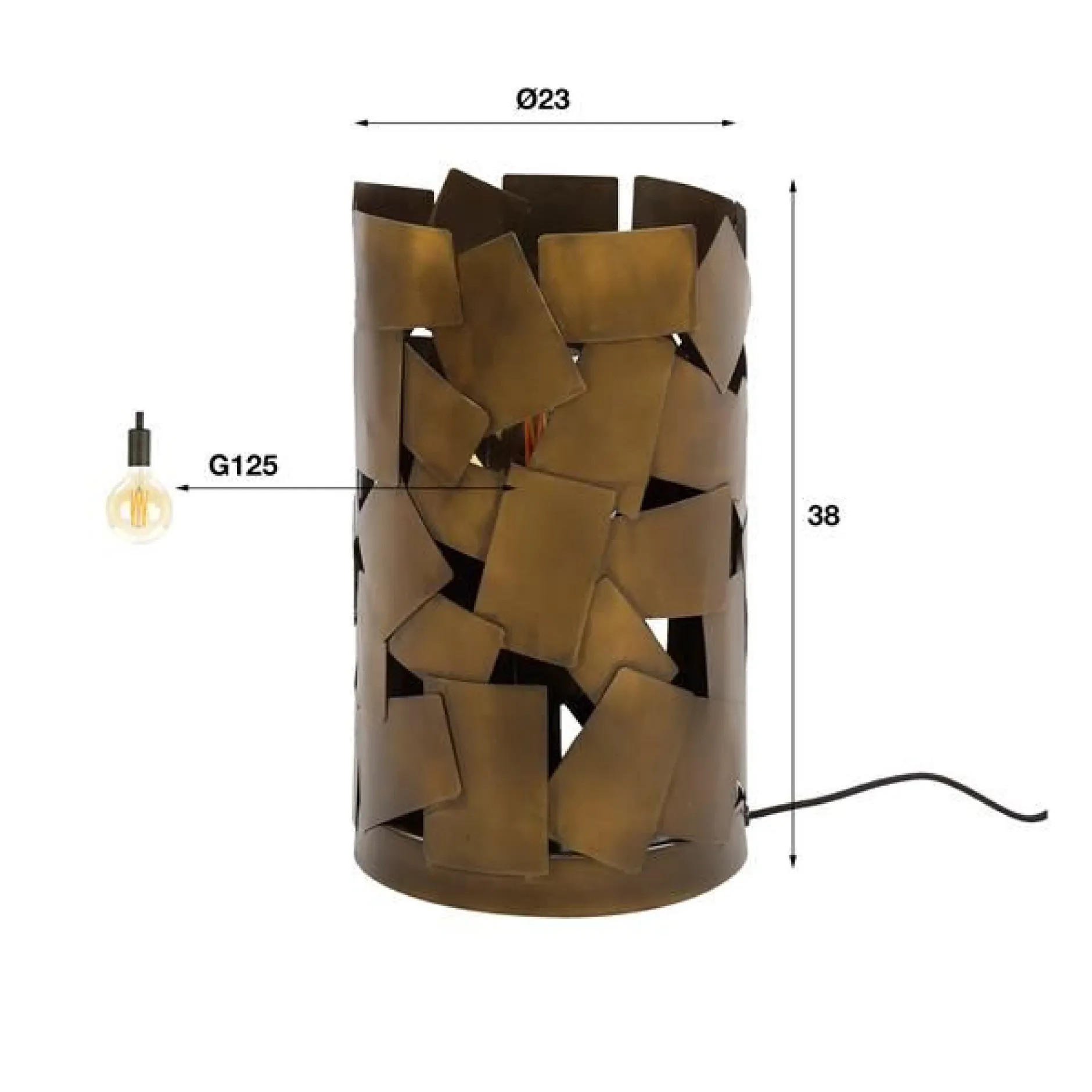 Tischlampe Can-antik bronze