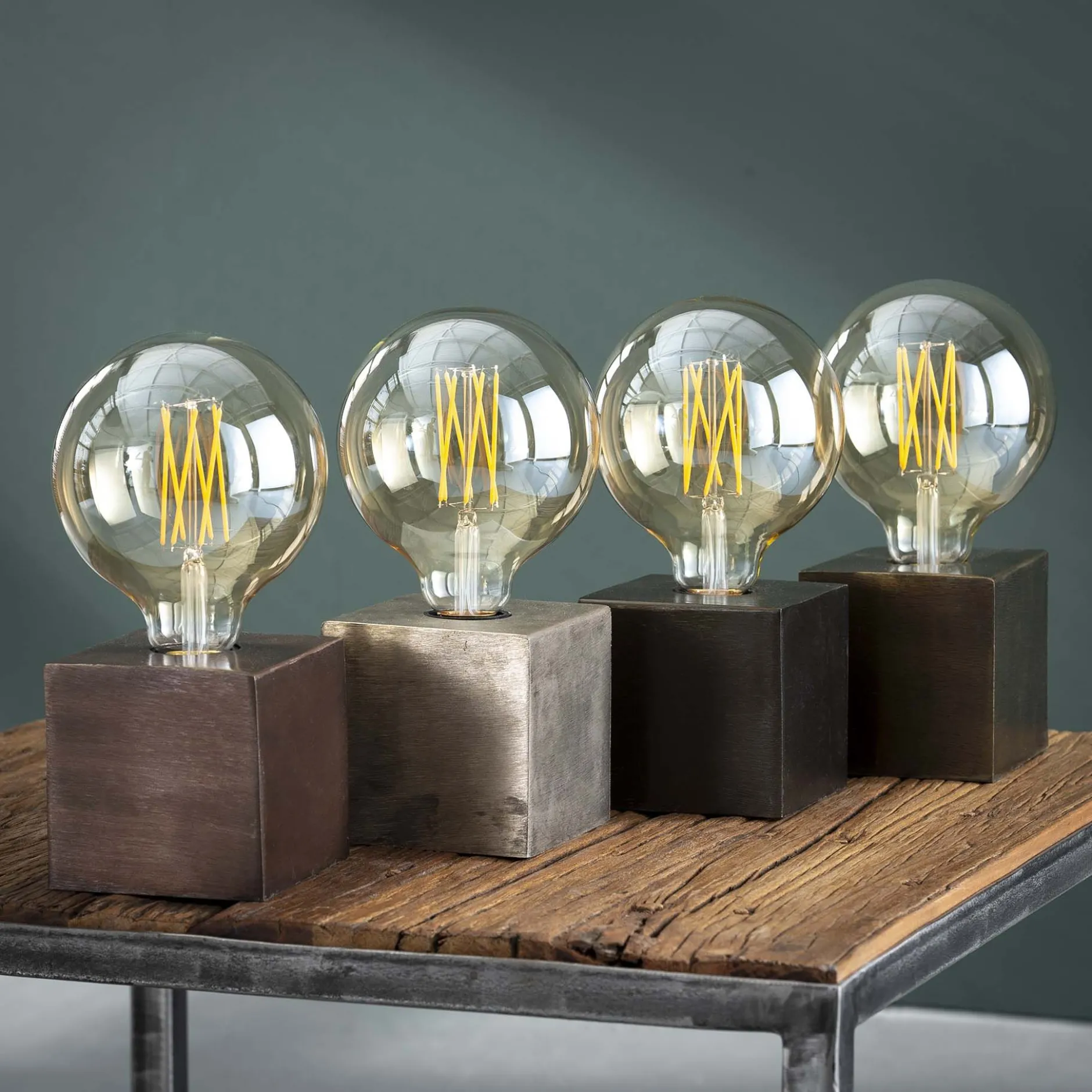 Tischleuchte Cubes - Bronze