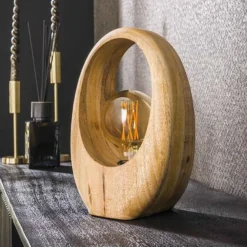 Tischleuchte Hirt | 20 x 13 x 30 cm | Mangoholz massiv