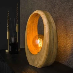 Tischleuchte Hirt | 30 x 13 x 43 cm | Mangoholz massiv