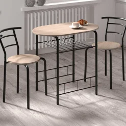 Tisch mit 2 Stühlen Ada-sonoma Eiche/schwarzes Metall