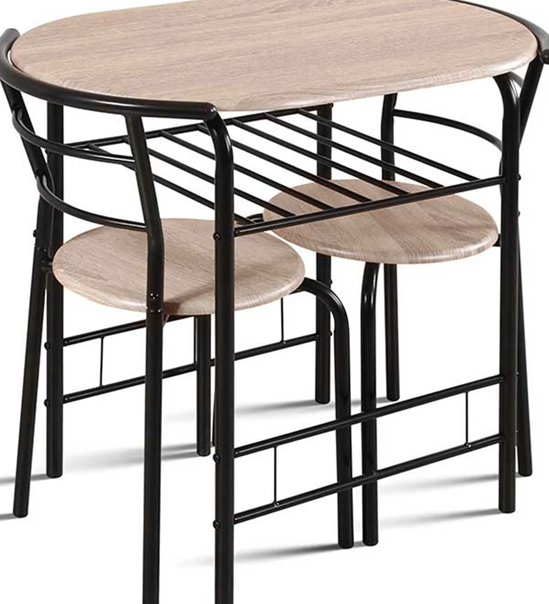 Tisch mit 2 Stühlen Ada-sonoma Eiche/schwarzes Metall