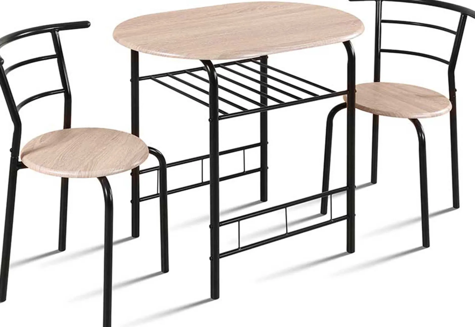 Tisch mit 2 Stühlen Ada-sonoma Eiche/schwarzes Metall