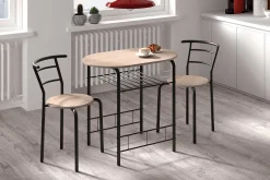 Tisch mit 2 Stühlen Ada-sonoma Eiche/schwarzes Metall