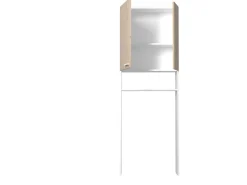 Toiletten- und Waschmaschinenschrank Wessel - Eiche/Weiß