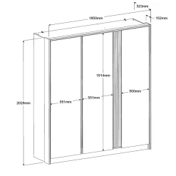 TokioKinderzimmer : Bett 90x200 mit Schubladen, Kleiderschrank, Schreibtisch