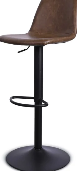 Tommy Verstellbarer Barhocker - 58-80cm Sitzhöhe - Kunstleder braun